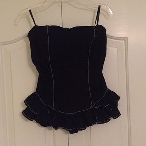 Bebe strapless peplum top